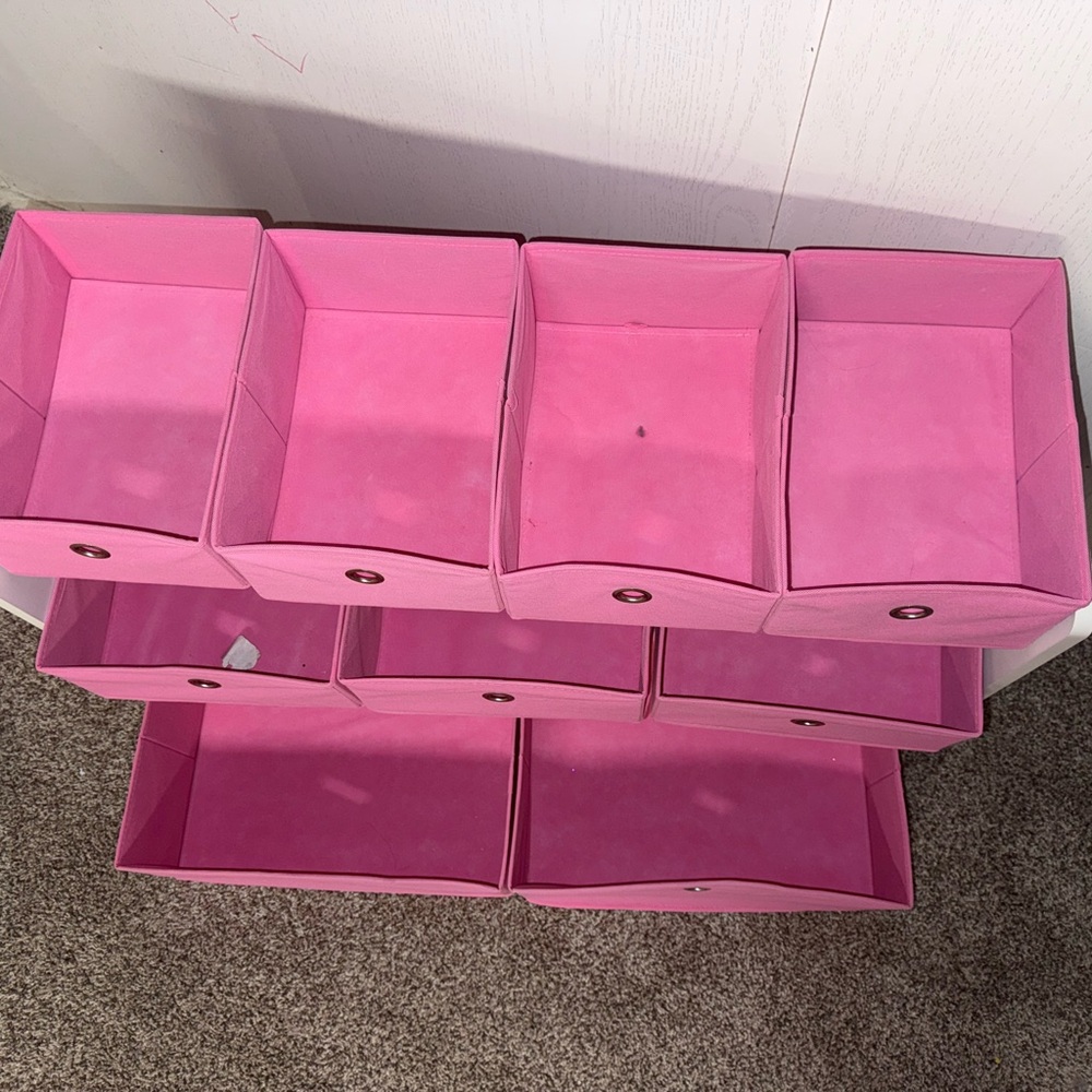 9 Bin Pink Storage Organizer - Picture 3 of 6
